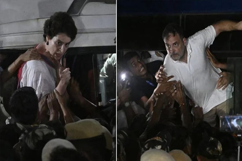 দিল্লিতে রাহুল-প্রিয়াঙ্কাকে আটক করেছে পুলিশ